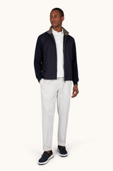 Merino wool hybrid zip-up Cardigan in Blue
