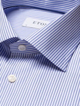 Striped Fine Twill Shirt - Contemporary Mid Blue