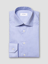 Striped Fine Twill Shirt - Contemporary Mid Blue