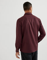 Virgin Wool Flannel Overshirt - Amaranth