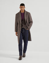 Burgundy Cotton jersey crew neck T-shirt with faux-layering