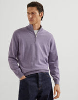 Lilac Half Zip Cashmere Sweater