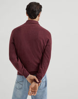 Cashmere knit polo shirt - AMARANTH