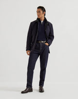 Virgin wool and cashmere lightweight sweater with half-zip