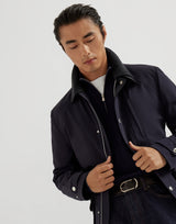 Virgin wool and cashmere lightweight sweater with half-zip