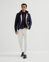 Snow Garment-dyed slim fit trousers in comfort cotton lightweight denim