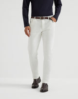 Snow Garment-dyed slim fit trousers in comfort cotton lightweight denim