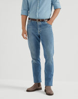 Comfort denim slim fit five-pocket trousers - Light Denim