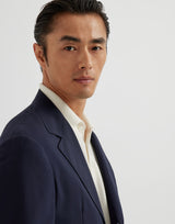 Super 150s lightweight wool and silk deconstructed blazer - Navy