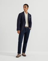 Super 150s lightweight wool and silk deconstructed blazer - Navy