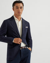 Super 150s lightweight wool and silk deconstructed blazer - Navy