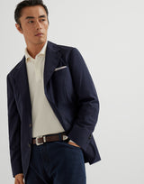 Super 150s lightweight wool and silk deconstructed blazer - Navy