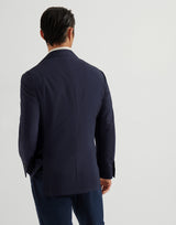 Super 150s lightweight wool and silk deconstructed blazer - Navy