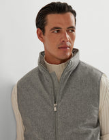 Bonded wool flannel down vest