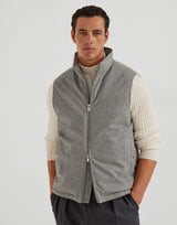 Bonded wool flannel down vest
