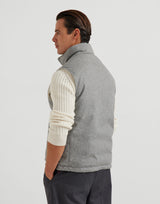 Bonded wool flannel down vest