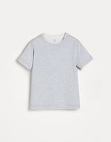 Light Grey Cotton jersey T-shirt with faux-layering