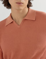 Apricot Cotton English rib knit polo