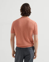 Apricot Cotton English rib knit polo