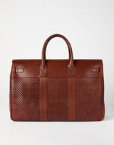 Braided Calfskin and Cowhide Country Bag Cognac