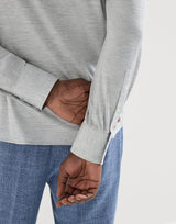 Silk and cotton jersey shirt with spread collar