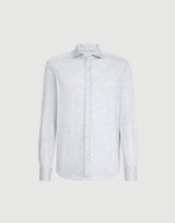 Silk and cotton jersey shirt with spread collar