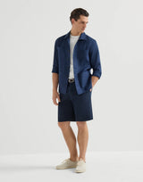 Navy Linen easy fit guayabera