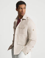 Lightweight water-resistant techno cotton unlined safari jacket