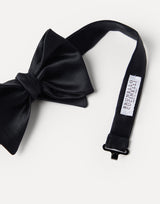 Navy Cotton and silk satin bow tie