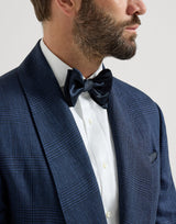 Navy Cotton and silk satin bow tie