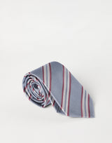 Textured striped silk tie