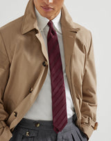 Texured tone-on-tone stripe silk tie