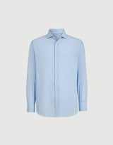Lightweight Oxford basic fit shirt with spread collar - Azure