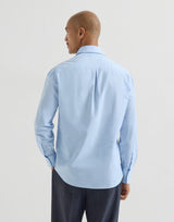 Lightweight Oxford basic fit shirt with spread collar - Azure