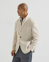 Lightweight water-resistant cashmere outerwear blazer - Sand