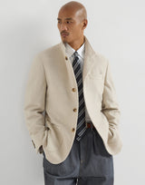 Lightweight water-resistant cashmere outerwear blazer - Sand