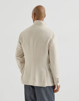 Lightweight water-resistant cashmere outerwear blazer - Sand