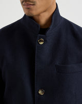 Lightweight water-resistant cashmere outerwear blazer - Navy