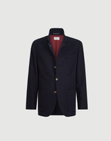 Lightweight water-resistant cashmere outerwear blazer - Navy