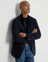 Lightweight water-resistant cashmere outerwear blazer - Navy