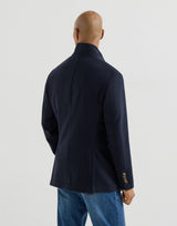 Lightweight water-resistant cashmere outerwear blazer - Navy