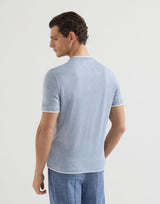 Linen and cotton jersey crew neck T-shirt - Slate
