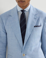 Slubbed stripes silk and cotton tie