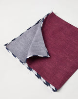 Silk pocket square with striped border