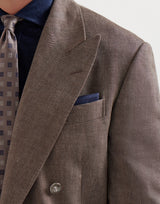 Silk pocket square with striped border