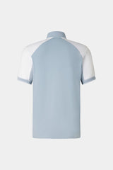 Fabius functional short-sleeved top in Mist blue/white
