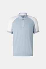 Fabius functional short-sleeved top in Mist blue/white