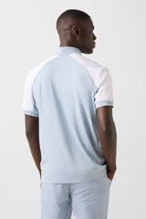 Fabius functional short-sleeved top in Mist blue/white