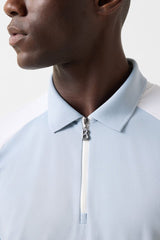 Fabius functional short-sleeved top in Mist blue/white