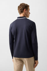 Jonah polo long-sleeved top in Navy blue